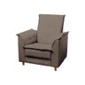 Poltrona Amamentação e Puff Luna Suede Cappuccino Pés Palito Tana Decor Newbelle Decor - 3