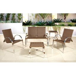 Conjunto de Poltronas e Namoradeira Mini Garden - Área externa, Jardim, Piscina - Argila - 2