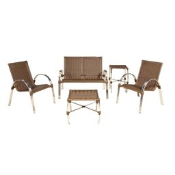 Conjunto de Poltronas e Namoradeira Mini Garden - Área externa, Jardim, Piscina - Argila - 1