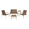 Conjunto de Poltronas e Namoradeira Mini Garden - Área externa, Jardim, Piscina - Argila - 1