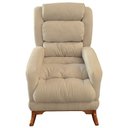 Ver imagem 2 de Poltrona de Amamentação com Balanço Luna Suede Bege Base de Madeira C05 - D'rossi Poltrona de Amamen