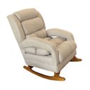 Ver imagem 2 de Poltrona de Amamentação com Balanço Luna Suede Bege Base de Madeira C05 - D'rossi Poltrona de Amamen
