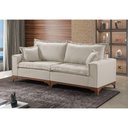 Ver imagem 3 de Sofá 3 Lugares Living M-47 Veludo Martins Creme