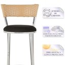 Ver imagem 3 de Kit de Mesa Bistrô com Tampo de Vidro Redondo 4 Banquetas em Alumínio e Fibra Sintética Ráfia