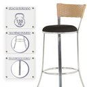 Ver imagem 4 de Kit de Mesa Bistrô com Tampo de Vidro Redondo 4 Banquetas em Alumínio e Fibra Sintética Ráfia