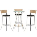 Ver imagem 1 de Kit de Mesa Bistrô com Tampo de Vidro Redondo 4 Banquetas em Alumínio e Fibra Sintética Ráfia