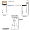 Ver imagem 2 de Kit de Mesa Bistrô com Tampo de Vidro Redondo 4 Banquetas em Alumínio e Fibra Sintética Ráfia