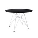 Ver imagem 1 de Mesa Jantar Eames Redonda Preta 90cm com Ferro Branco - Up Home