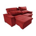 Ver mais imagens de Sofá Retrátil e Reclinável 2.30m Cama inBox Flórida com Molas e Bordado 3D Velusoft Vermelho