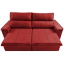 Ver imagem 5 de Sofá Retrátil e Reclinável 2.30m Cama inBox Flórida com Molas e Bordado 3D Velusoft Vermelho