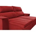 Ver imagem 1 de Sofá Retrátil e Reclinável 2.30m Cama inBox Flórida com Molas e Bordado 3D Velusoft Vermelho
