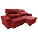 Ver imagem 7 de Sofá Retrátil e Reclinável 2.30m Cama inBox Flórida com Molas e Bordado 3D Velusoft Vermelho