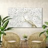 Quadro Decorativo para Sala Quarto Hall Abstrato Cerejeira Luxo Grande Decoração Branco e Dourado - 3