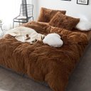 Ver imagem 1 de Kit Jogo De Cama Casal Queen 6 Pçs Edredom Pelúcia Caramelo