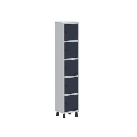 Roupeiro Aço Linha Light 5 Portas - GR301-5 Cinza-Azul Delrei