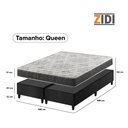Ver imagem 4 de Cama Box Queen Bipartido Preto + Colchão Espuma D33 Ortopédico Zidi San Francisco 158x198x54cm