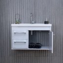 Ver imagem 3 de Kit Armário para Banheiro 60cm Mdf com Cuba + Espelheira - Potenza Branco