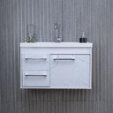 Ver imagem 2 de Kit Armário para Banheiro 60cm Mdf com Cuba + Espelheira - Potenza Branco