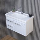 Ver imagem 5 de Kit Armário para Banheiro 60cm Mdf com Cuba + Espelheira - Potenza Branco