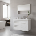 Ver imagem 1 de Kit Armário para Banheiro 60cm Mdf com Cuba + Espelheira - Potenza Branco