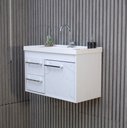 Ver imagem 4 de Kit Armário para Banheiro 60cm Mdf com Cuba + Espelheira - Potenza Branco