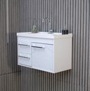 Ver imagem 4 de Kit Armário para Banheiro 60cm Mdf com Cuba + Espelheira - Potenza Branco