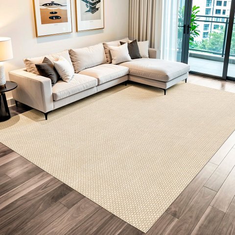 Tapete Sala Sisal Grande 200 X 250 Antiderrapante Tapete para Decoração Quarto de Casal Bege Palha