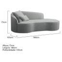 Ver imagem 6 de Divã Recamier Curvo Sala de Estar Inglaterra Lado Direito 180cm Bouclé Cinza - Incasa Decor