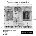 Ver imagem 2 de Guarda Roupa Casal Imperius 3 Portas de Correr 6 Gavetas MDF Branco Bom Pastor Móveis 271cm