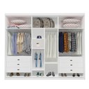 Ver imagem 3 de Guarda Roupa Casal Imperius 3 Portas de Correr 6 Gavetas MDF Branco Bom Pastor Móveis 271cm