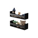 Ver imagem 2 de Kit 2 Prateleiras Porta Brinquedos Preta 60 X 12cm Suporte Invisivel