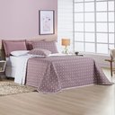 Ver imagem 3 de Kit Cobre Leito Colcha Meggy Poá King Dupla Face Micropercal 200 Fios 3 Peças - Rosê Casa Scarpa