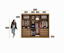 Ver imagem 2 de Guarda Roupa Casal Sollo 3 Portas com Espelho 8 Gavetas 273cm - Novo Horizonte:cumaru Fendi