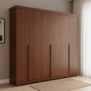 Ver imagem 1 de Guarda-Roupa Casal 6 Portas com Pés 267cm 100% MDF Linhares Espresso Móveis Marrom/Jequitiba