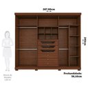 Ver imagem 3 de Guarda-Roupa Casal 6 Portas com Pés 267cm 100% MDF Linhares Espresso Móveis Marrom/Jequitiba