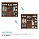 Ver imagem 4 de Guarda-Roupa Casal 6 Portas com Pés 267cm 100% MDF Linhares Espresso Móveis Marrom/Jequitiba