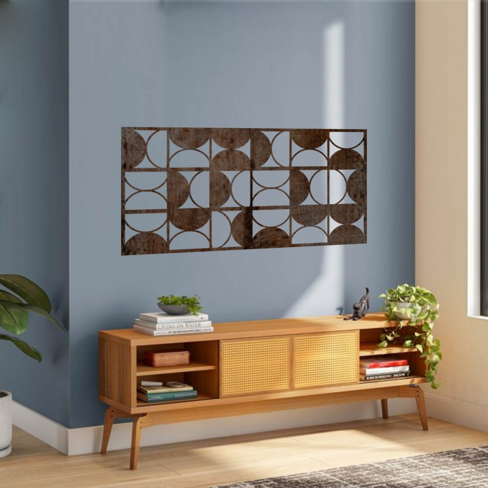 Painel Geométrico Recta em MDF 33x65cm - Decoração Simétrica - Quadros ...