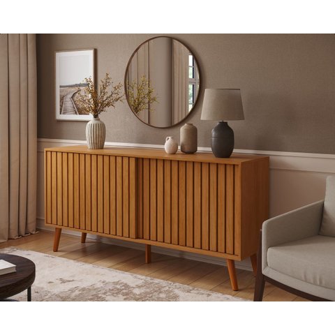 Buffet Nature Moderno Mdf/mdp Portas de Correr Ripado