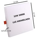 Ver imagem 2 de Painel Plafon Led Quadrado 32w 3000k Bivolt 22x22Cm Sala Quarto Corredor