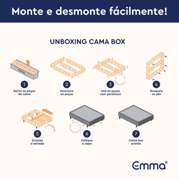 Kit Colchão + Cama Box Emma Original Queen (158x198cm) - 7