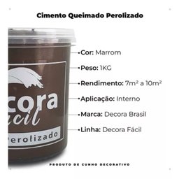 Cimento Queimado com Efeito Perolizado Decora Fácil 1kg - Marrom - 5