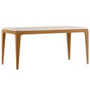 Ver imagem 2 de Mesa de Jantar 8 Lugares Retangular 180cm Tampo MDF com Vidro Claris N01 Ypê Off White - Lyam Decor