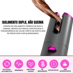 Modelador Ondulador de Cachos Automatico sem Fio Portatil - 6