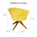 Ver imagem 5 de Poltrona Decorativa Pétala Pés Madeira Giratório Suede Amarelo - DS Estofados