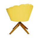 Ver imagem 4 de Poltrona Decorativa Pétala Pés Madeira Giratório Suede Amarelo - DS Estofados