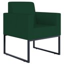 Ver imagem 1 de Poltrona Decorativa Sala Estar e Recepção Base Fixa de Metal Helô L02 Suede Verde Musgo - Lyam