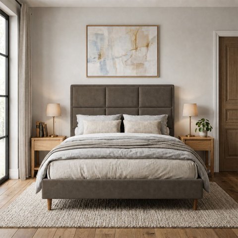 Cabeceira para Cama Casal King Estofada 1,93 ,Mts Alice Vilajo: Suede Marrom