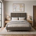 Ver imagem 1 de Cabeceira para Cama Casal King Estofada 1,93 ,Mts Alice Vilajo: Suede Marrom