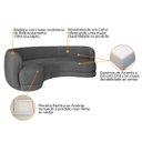 Ver imagem 4 de Sofá Curvo 3 Lugares Sala de Estar Recepção Noruega 180cm Linho - Doce Sonho Móveis Sala de Estar,ha