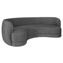 Ver imagem 1 de Sofá Curvo 3 Lugares Sala de Estar Recepção Noruega 180cm Linho - Doce Sonho Móveis Sala de Estar,ha